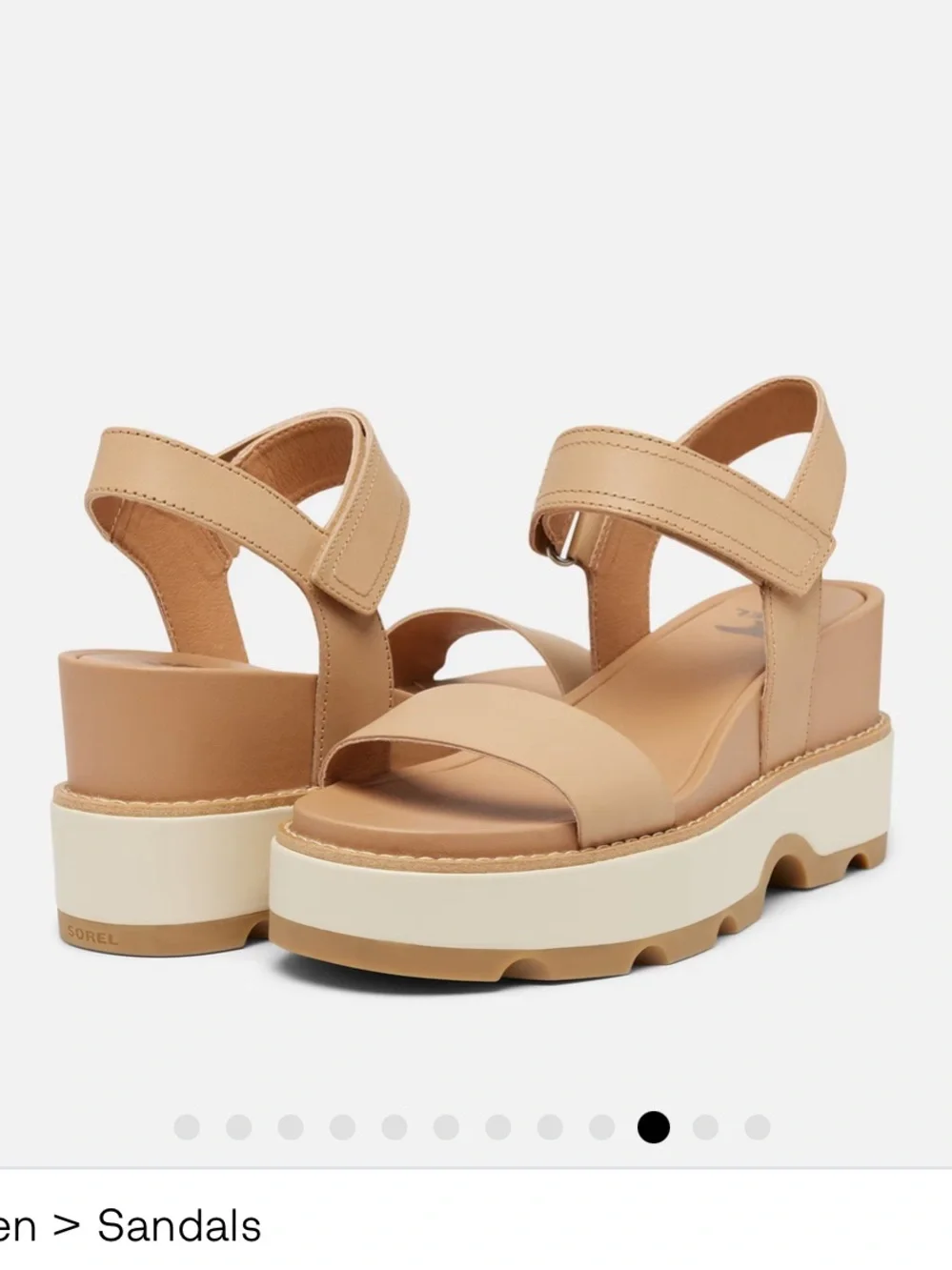 Sorel Joanie IV V-Strap Wedge Sandal - Tan & Cream